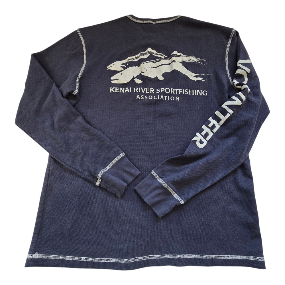Kenai River Sportsfishing Graphic Thermal Long Sleeve Shirt Men S Navy Volunteer